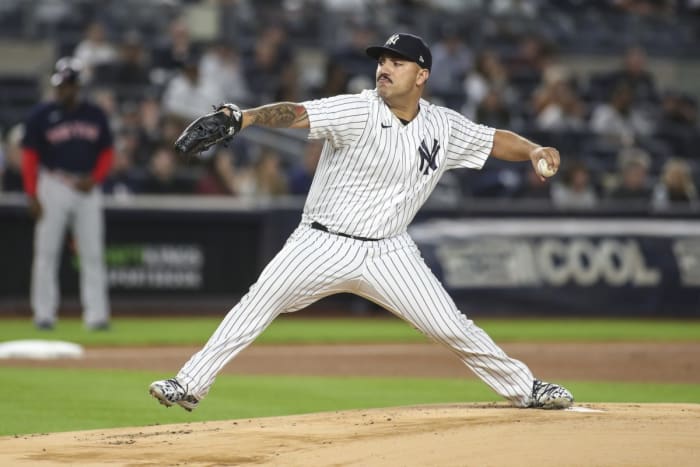 New York Yankees SP Nestor Cortes pitching at Yankee Stadium